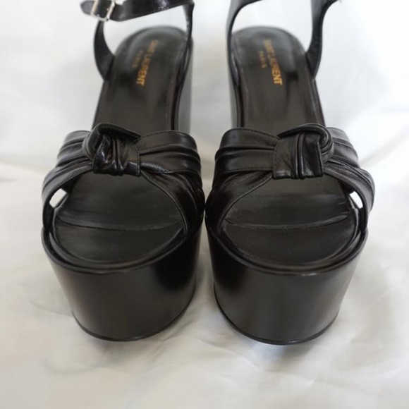 Saint Laurent Black Candy Paris Ysl Leather 85 Tie - Picture 9 of 11